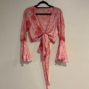 Baizaar Silk Pink Crop Top